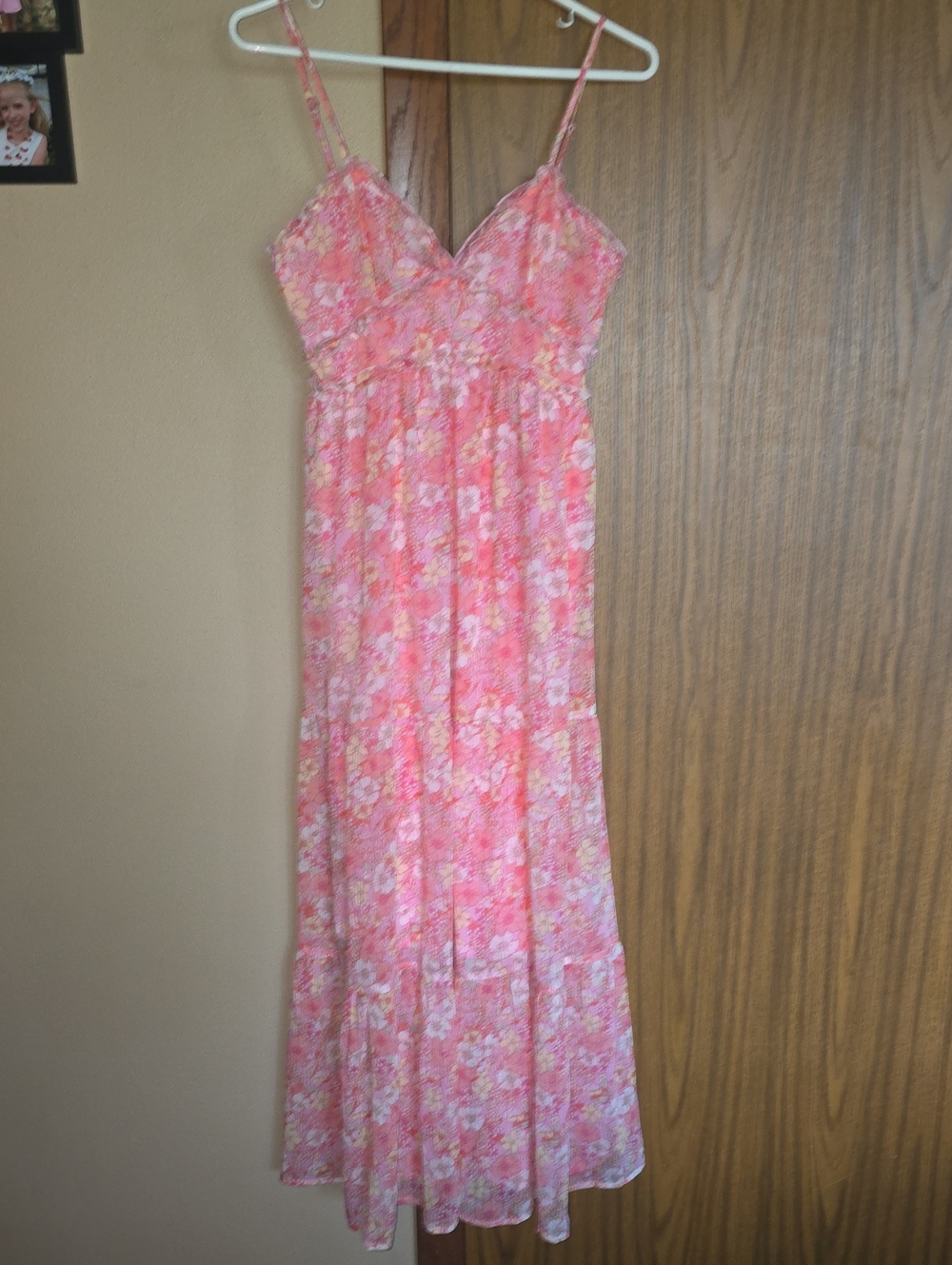 Altar'd State Pink Floral Spaghetti-Strap Maxi Dress